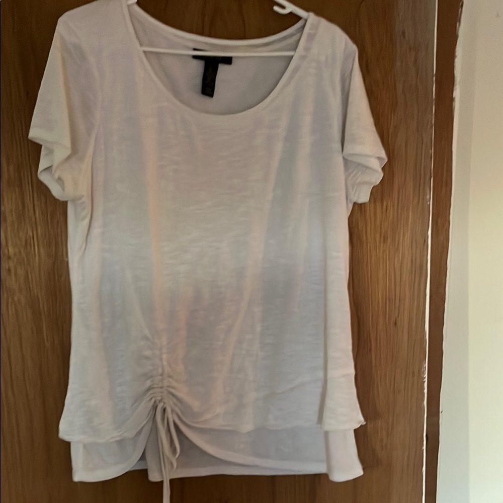 Women's White Ruched Top